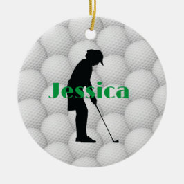 Golf Bollar Golfer Abstract Design Ceramic Ornamic Julgransprydnad Keramik