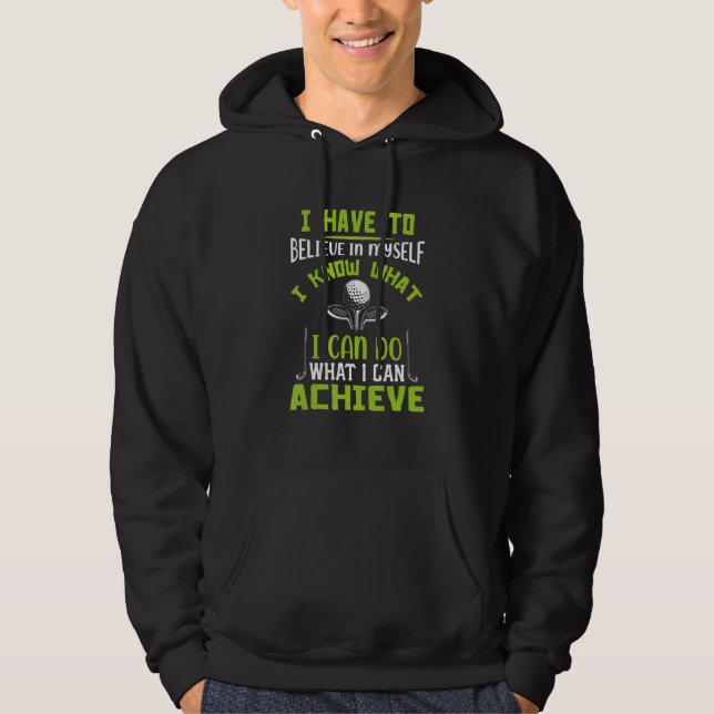 Golf Bollar med Golf Klubb-Coola för golfspelare Hoodie (Framsida)