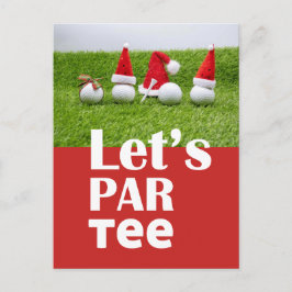 Golf bollar med julinbjudan till jultomten vykort