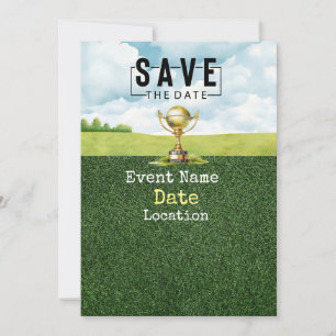 Golf bollar med putter Save the Date Minimum Inbjudningar