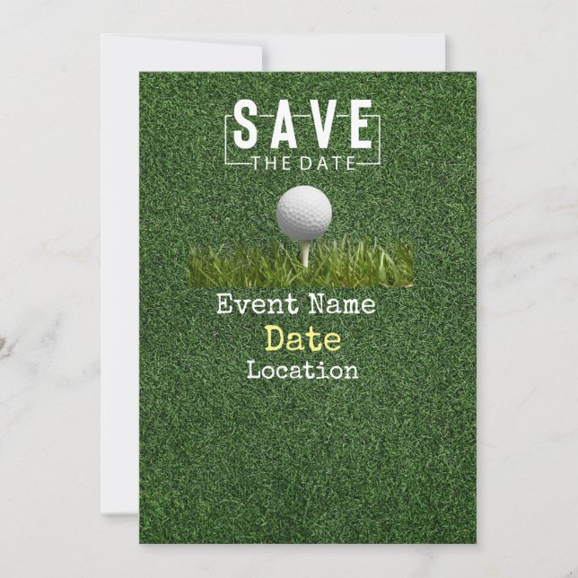 Golf bollar med putter Save the Date Minimum Inbjudningar (Framsida)