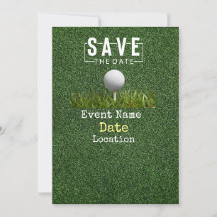 Golf bollar med putter Save the Date Minimum Inbjudningar
