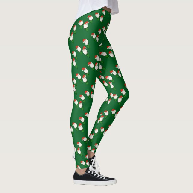 Golf Bollar med Tees Wearing Santa Hats jul Leggings (Höger)