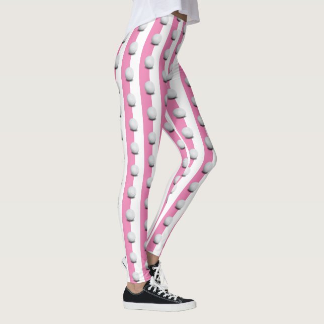 Golf Bollar Mönster | Coola rosa-sportgåva Leggings (Höger)