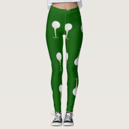 Golf bollar mönster på grönt leggings
