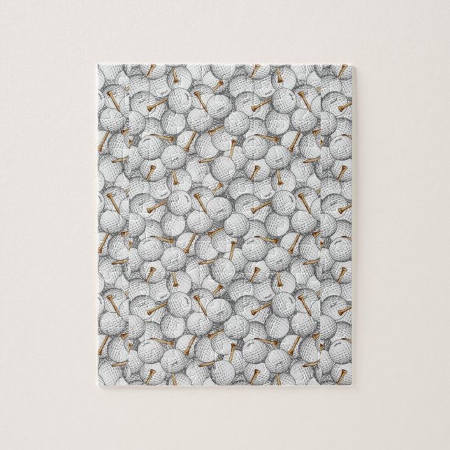 Golf Bollar och Tees Jigszle Puzzle Pussel (Vertikal)