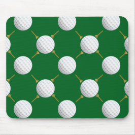 Golf bollar och Tees på Grönt Musmatta