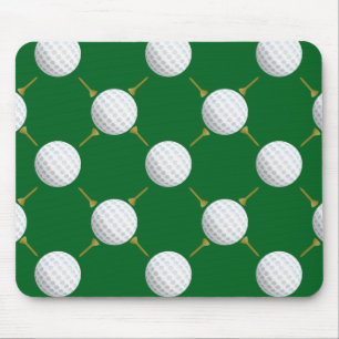 Golf bollar och Tees på Grönt Musmatta