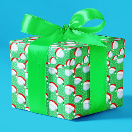 Golf Bollar Santa's Hat & Snöflingor Ljust grönt Presentpapper