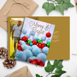 Golf Bollar & Shiny Ornaments ・ Familjefoto Guld Helgkort