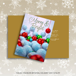 Golf Bollar & Shiny Ornaments ・ Guld Helgkort
