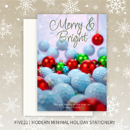 Golf Bollar & Shiny Ornaments Julkort
