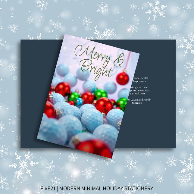 Golf Bollar & Shiny Ornamet ・ Blå marinblå Helgkort (Skapare uppladdad)