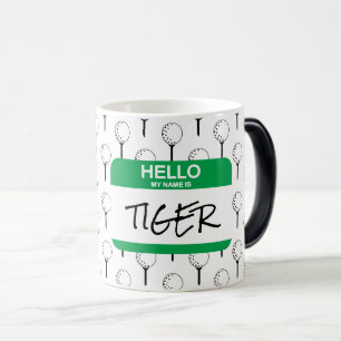 Golf Bollar Tees Nametag NAMN Modern Golfing Rolig Magisk Mugg