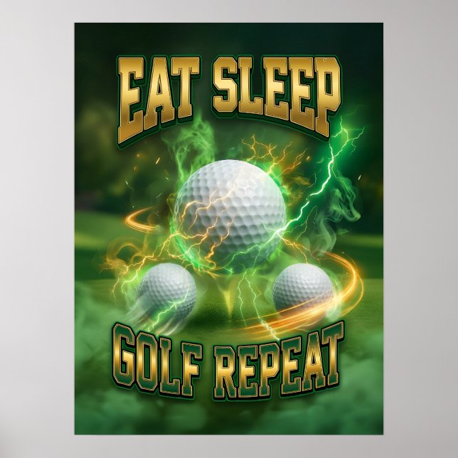 Golf Bootleg Retro Vintage Konst Poster (Framsidan)