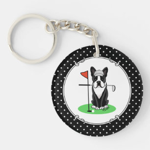 Golf Boston Terrier Hund (svart) Cute