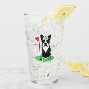 Golf Boston Terrier (svart) Cute Hund Glaskopp