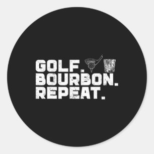 Golf Bourbon Repeat Golf& Bourbon Drinking Lo Runt Klistermärke