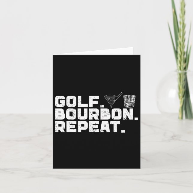 Golf Bourbon Upprepa Golf &amp; Bourbon Drickande  Kort (Framsida)