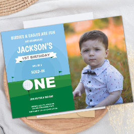 Golf Boy Birthday Invitations with photo Inbjudningar
