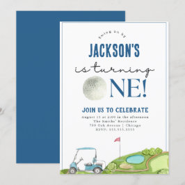 Golf Boy First Birthday-inbjudan Inbjudningar