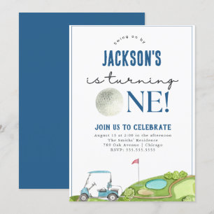 Golf Boy First Birthday-inbjudan Inbjudningar
