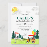 Golf Boy Golfing Swing by Fore a Par-tee Birthday