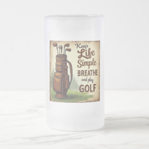 Golf Breathe och Play Golf Frostat Ölglas