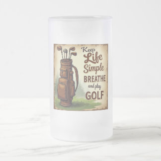 Golf Breathe och Play Golf Frostat Ölglas