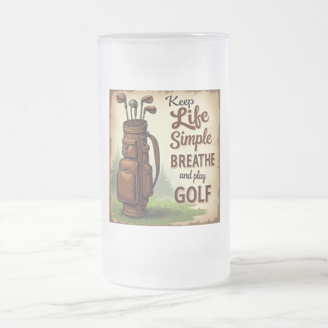 Golf Breathe och Play Golf Frostat Ölglas (Center)