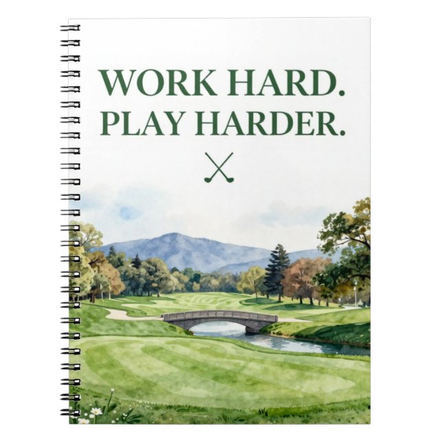 Golf Brevpappersamling | Premium Watercolor  Anteckningsbok (Framsidan)