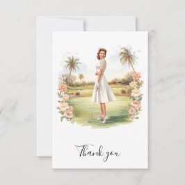 Golf bridal shower Flat Thank You Card Tack Kort