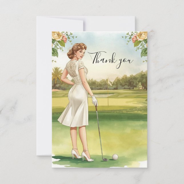 Golf Bridal Shower Thank You Card Tack Kort (Framsida)