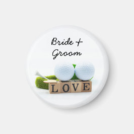 Golf bröllop bride groom golf boll T med kärlek Magnet