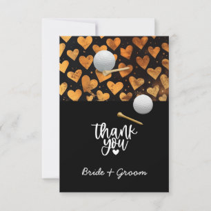 Golf bröllop bride groom namn med golf boll tack kort