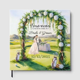 GOLF Bröllop Bride och Groom Golfer Golf Bollar Gästböcker