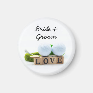 Golf bröllop brud golf boll med kärlek magnet