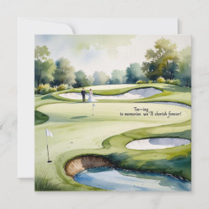 Golf bröllop för firandet med oss tack kort