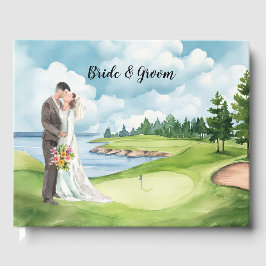 Golf Bröllop med brid och groom Gästböcker