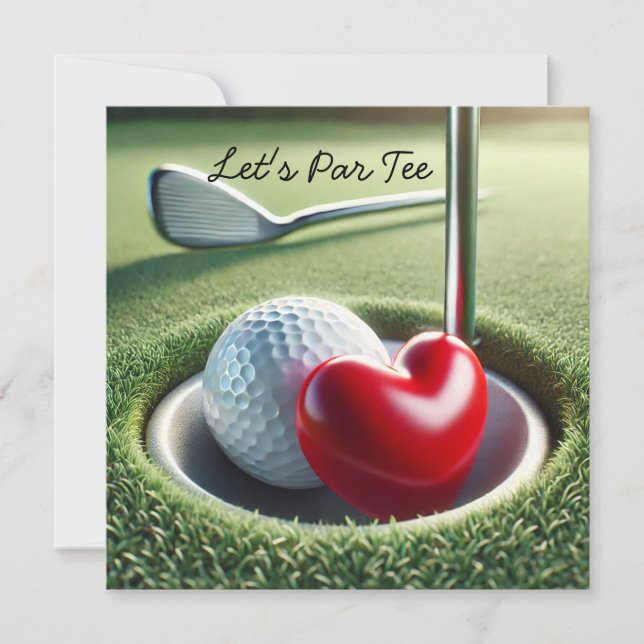 Golf BRÖLLOP med golf boll på att lägga grönt Inbjudningar (Framsida)