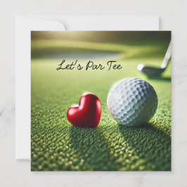 Golf BRÖLLOP med golf boll på att lägga grönt Inbjudningar