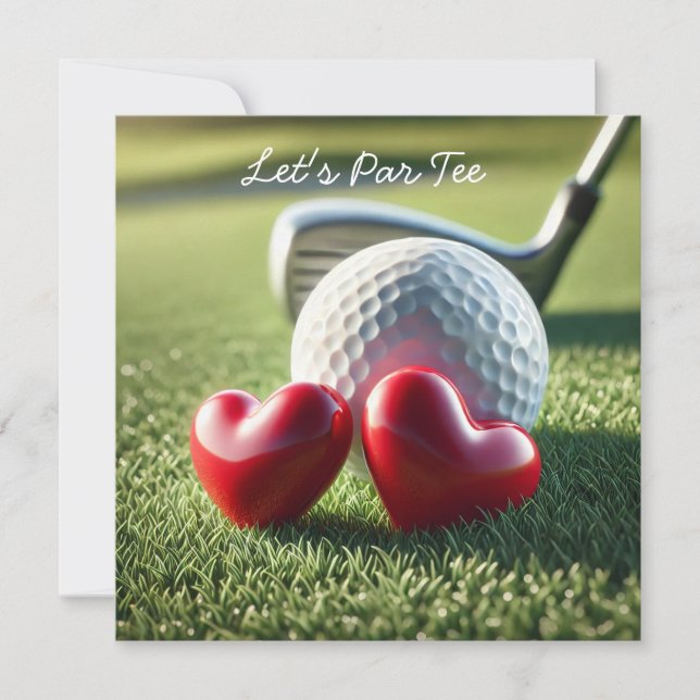 Golf BRÖLLOP med golf boll på att lägga grönt Inbjudningar (Framsida)