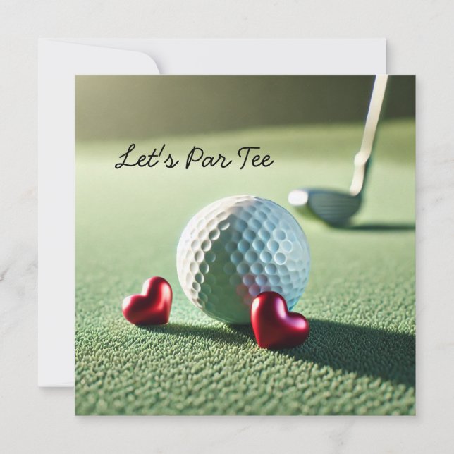 Golf BRÖLLOP med golf boll på att lägga grönt Inbjudningar (Framsida)