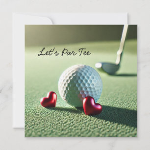 Golf BRÖLLOP med golf boll på att lägga grönt Inbjudningar