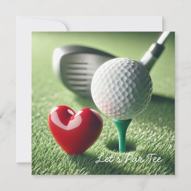 Golf BRÖLLOP med golf boll på att lägga grönt Inbjudningar (Framsida)