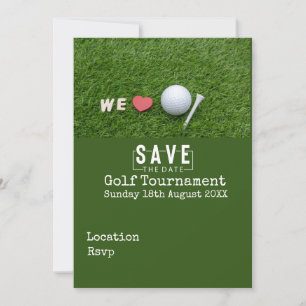 Golf Bröllop spara datum-inbjudningskort, golfer Inbjudningar