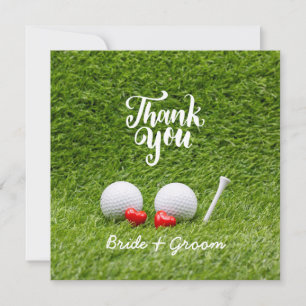 Golf Bröllop Tack för ditt kort med kärlek på gräs