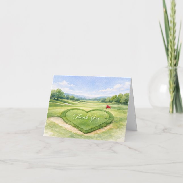 Golf Bröllop Tack Kort (Framsida)