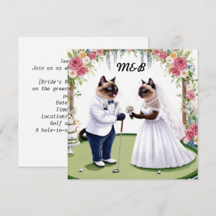 Golf Bröllop tema för Cat Lovers GOLFER Inbjudningar