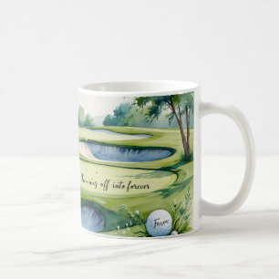 Golf bröllop temat på kursen kaffemugg